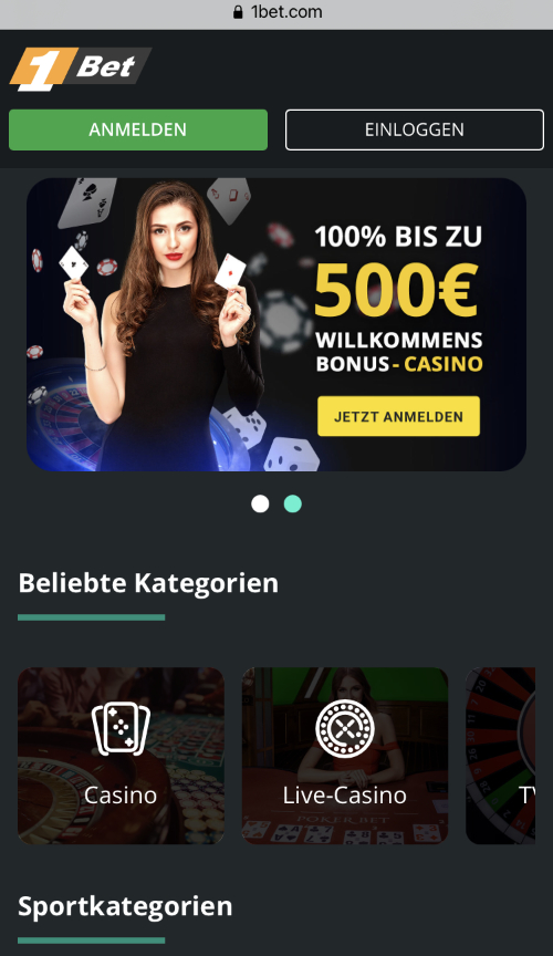 1bet mobile start