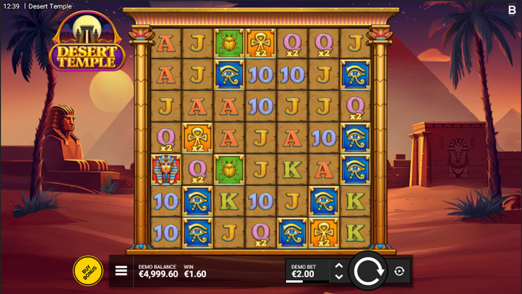 Selten zu sehen bei Backseat Gaming: Ein Spielfeld mit 7x7 Raster, wie hier bei Desert Temple.