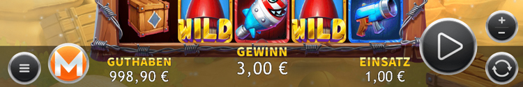 Die Bedienelemente des Slots sind unterhalb des Spielfelds platziert.