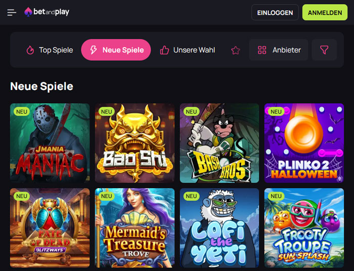 Für eine stete Verjüngung der Spielesammlung sorgt die Rubrik "Neue Spiele". Hier werden die aktuellen Releases reingespült.