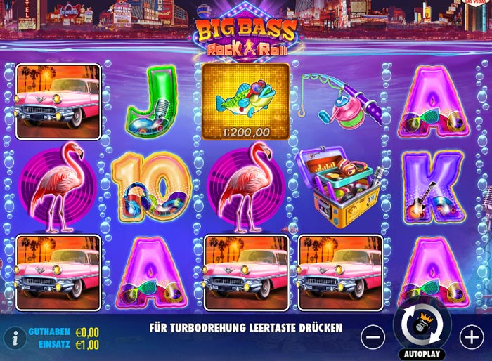 ©Stake & Reel Kingdom | Die Desktop Version von Big Bass Rock and Roll im Stake Casino.