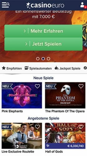 Casino Euro HTML 5 Webseite