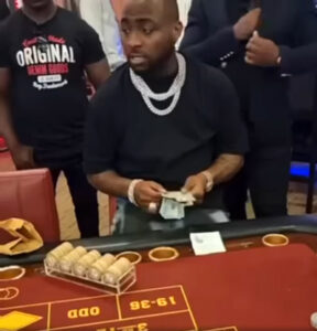 Davido playing Roulette