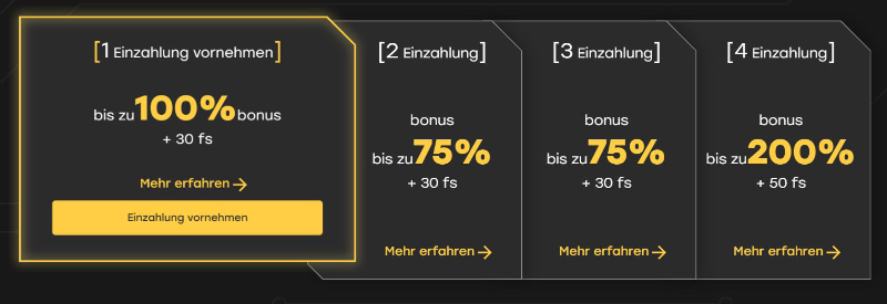 Bei Fairspin.io wartet auf Neukunden beispielsweise ein Willkommensbonus von bis zu 100.000 USD.