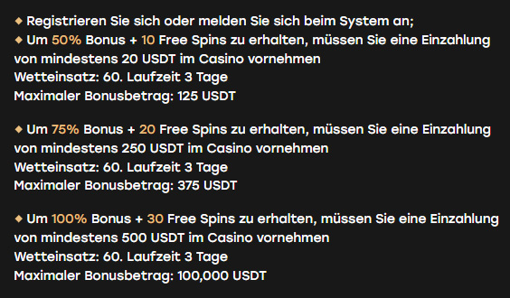 Der Screenshot zeigt die festgelegten Regeln (zu finden auf der Website von Fairspin) für den ersten Willkommensbonus 