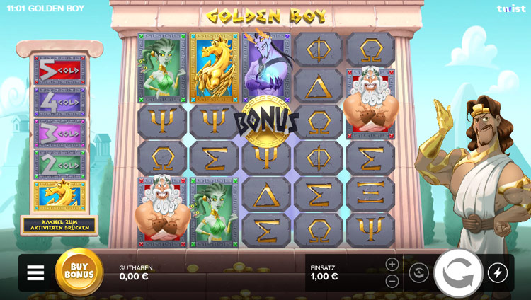 ©Stake & Twist Gaming | Aufbau und Aussehen von Golden Boy.