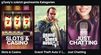 gTasty Kick Stream Kategorien