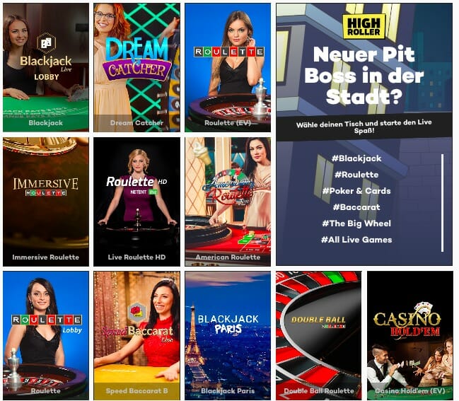 Highroller Casino Live Spiele