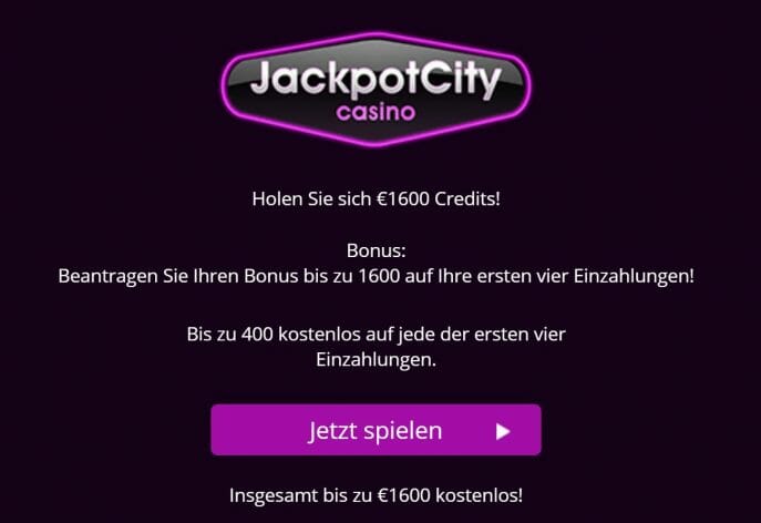Jackpot City Neukundenbonus