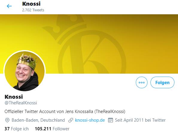 TheRealKnossi auf Twitter