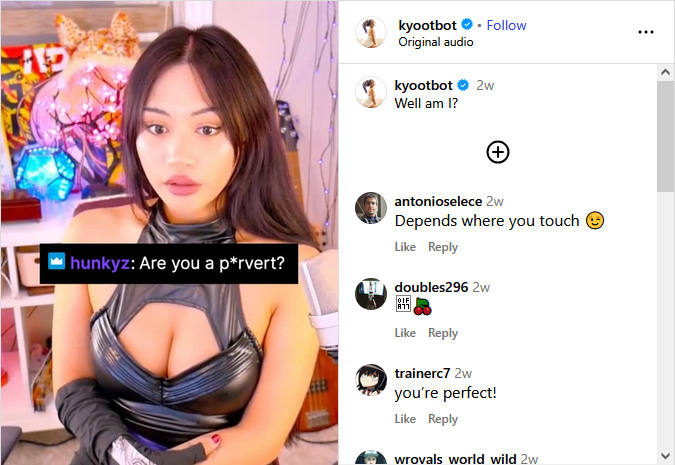 ©instagram.com/kyootbot | In ihren Reels auf Instagram nimmt Kyootbot definitiv kein Blatt vor den Mund.