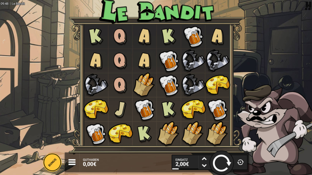 Screenshot: So sieht der Slot Le Bandit aus.