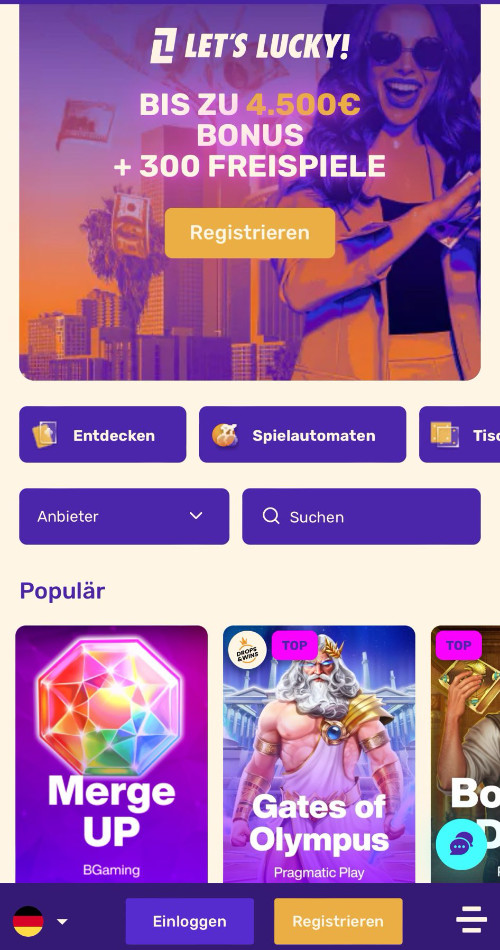 letslucky mobile ansicht