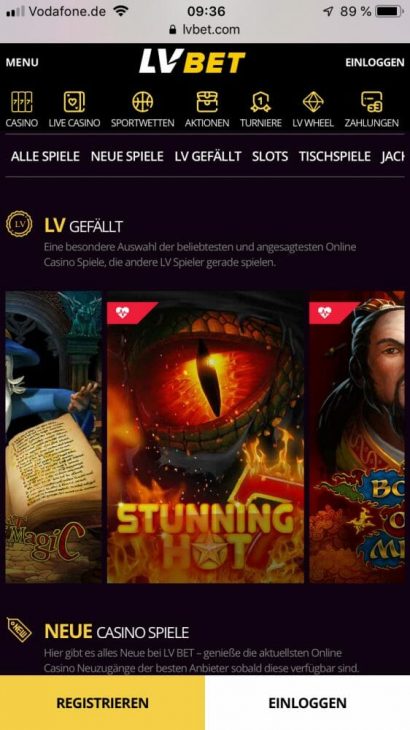 LVBet mobile Spiele