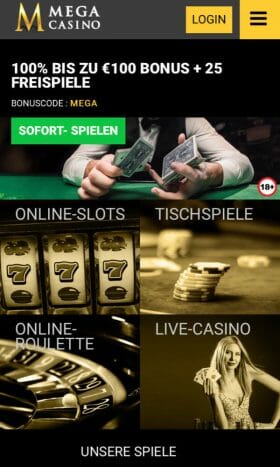 Mega Casino mobil Start