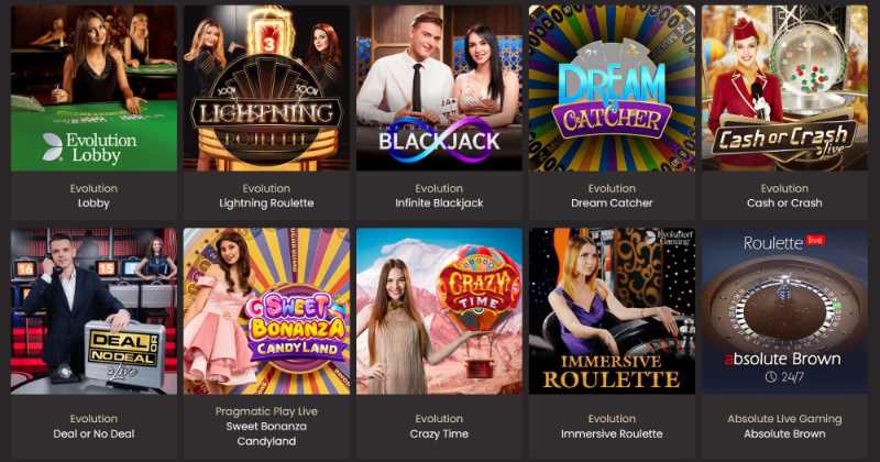 Eine Auswahl der Live Casino Spiele im National Casino