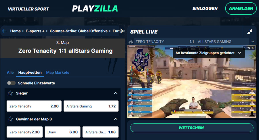 eSports-Wetten, wie hier bei Playzilla, gibt es bei Sporttip oder JouezSport nicht.