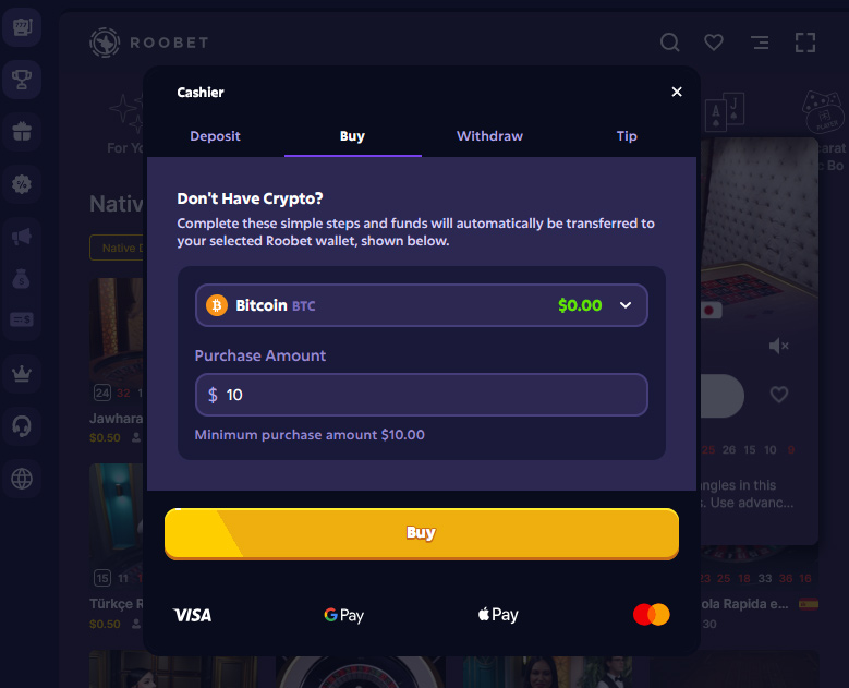Roobet Buy Crypto