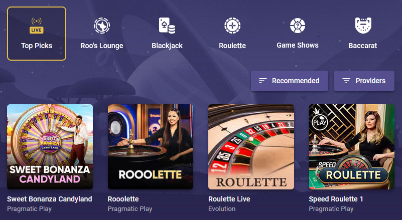 roobet-live-casino-navigation