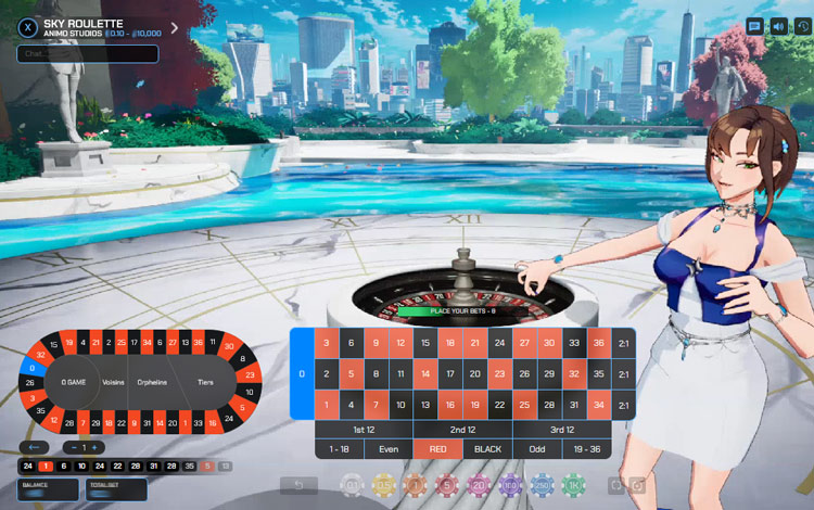 Sky Roulette - Croupier Spins Wheel