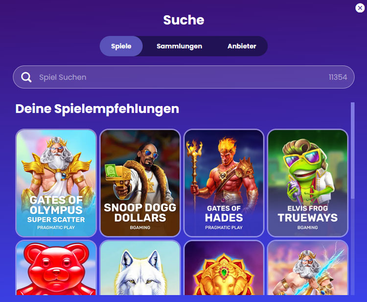Spinando Spiele Suche
