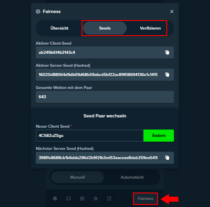 Stake Originals Fairness prüfen