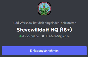 SteveWillDoIt Discord Einladung