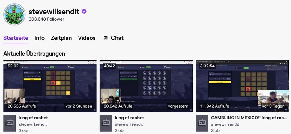  ©twitch.tv/stevewillsendit | Ende Mai 2021 folgen SteveWillSendIt über 300.000 Fans auf Twitch. Mittlerweile sind es schon weit über 700k.