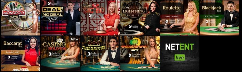 Im VoodooDreams Casino finden Sie Live Casino Spiele der besten Entwickler der Branche