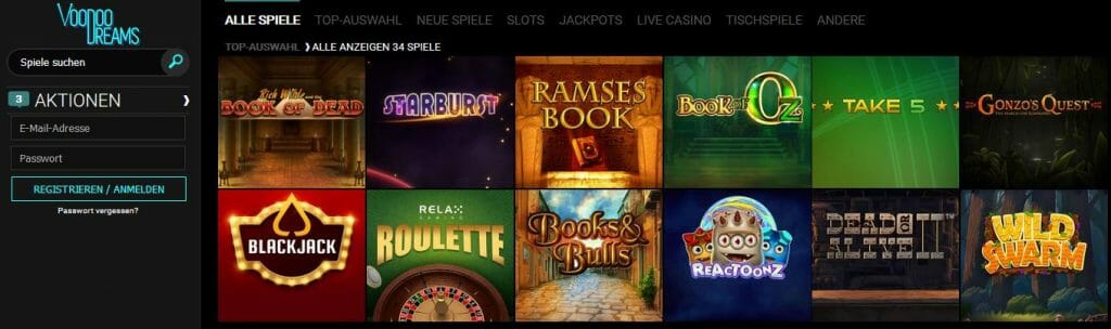 Registrieren Sie sich im VoodooDreams Casino und Sie können mit der Magie loslegen