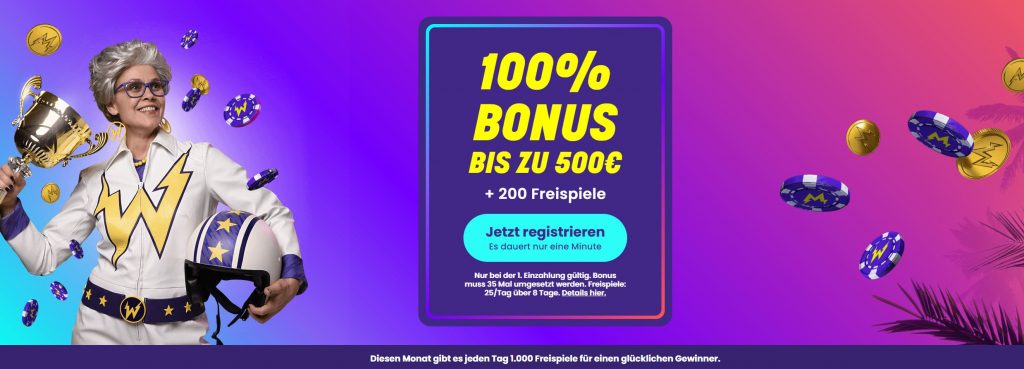 Bis zu 500€ Bonus und 200 Freispiele warten bei Wildz auf neue Spieler