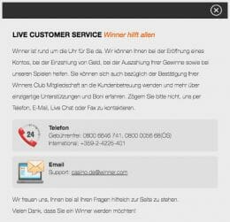 Winner Casino Kundenservice